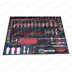  Инструментальная тележка с инструментом GW-3ST2 Blue (Great Wolf, 324 поз) с полкой и тремя ящиками мни (7)