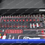  Инструментальная тележка с инструментом GW-3ST2 Blue (Great Wolf, 324 поз) с полкой и тремя ящиками мни (2)