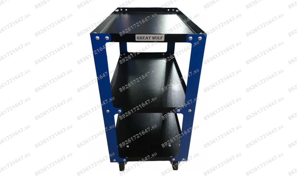  Инструментальная тележка GWT-B3 (3 полки, колеса с тормозом, синяя) (1)