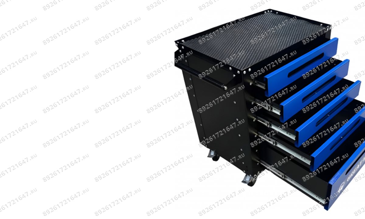  Инструментальная тележка GWT-B5 (5 ящиков, колеса с тормозом, синяя) (0)
