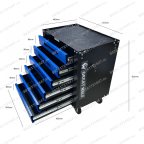  Инструментальная тележка GWT-B6S (6 ящиков, ЦЗ, увеличенные колеса с тормозом, доводчики, синяя) мни (2)