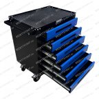  Инструментальная тележка GWT-B6S (6 ящиков, ЦЗ, увеличенные колеса с тормозом, доводчики, синяя) мни (3)