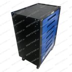  Инструментальная тележка GWT-B7L (7 ящиков, центральный замок, колеса с тормозом, синяя) мни (6)