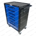  Инструментальная тележка GWT-B7L (7 ящиков, центральный замок, колеса с тормозом, синяя) мни (1)