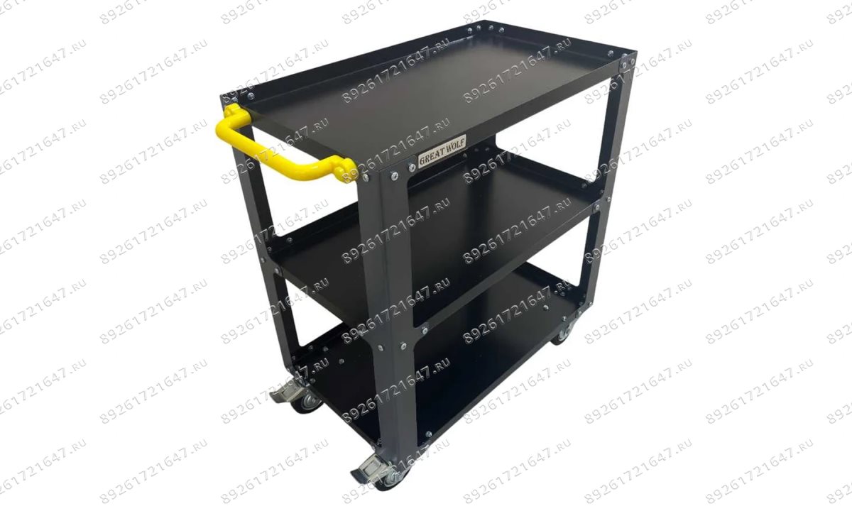  Инструментальная тележка GWT-G3 Great Wolf, 3 полки, колеса с тормозом, серая (1)