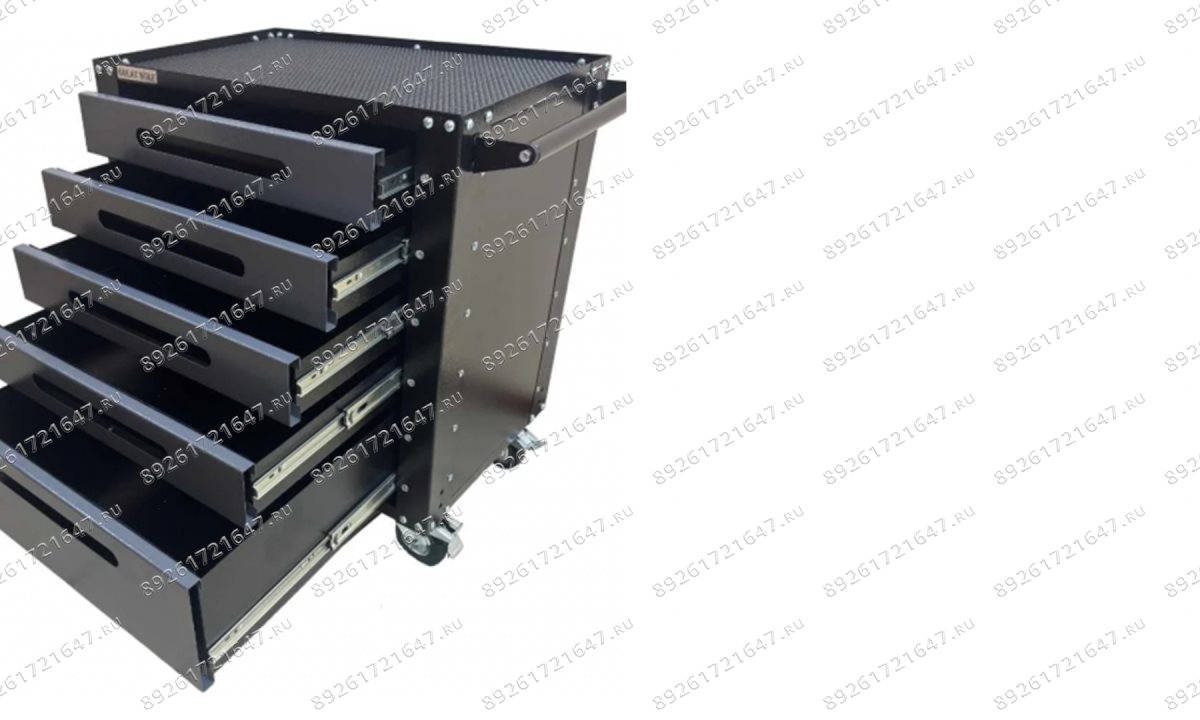  Инструментальная тележка GWT-G5, 5 ящиков, колеса с тормозом, серая, Great Wolf (0)