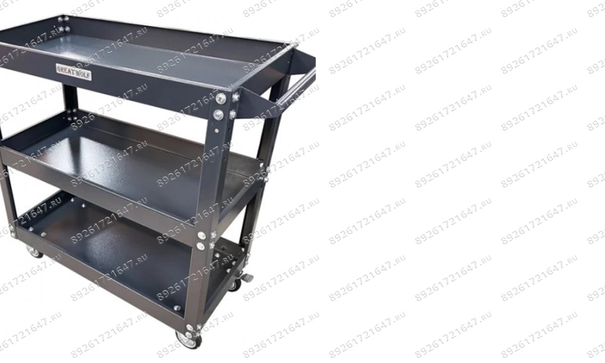  Инструментальная тележка GWT-K3G Great Wolf 3 полки, колеса с тормозом, серая (0)