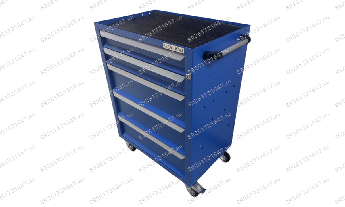  Инструментальная тележка GWT-K5B Great Wolf 5 ящиков, цз, колеса с тормозом, синяя (1)