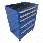  Инструментальная тележка GWT-K5B Great Wolf 5 ящиков, цз, колеса с тормозом, синяя мни (4)