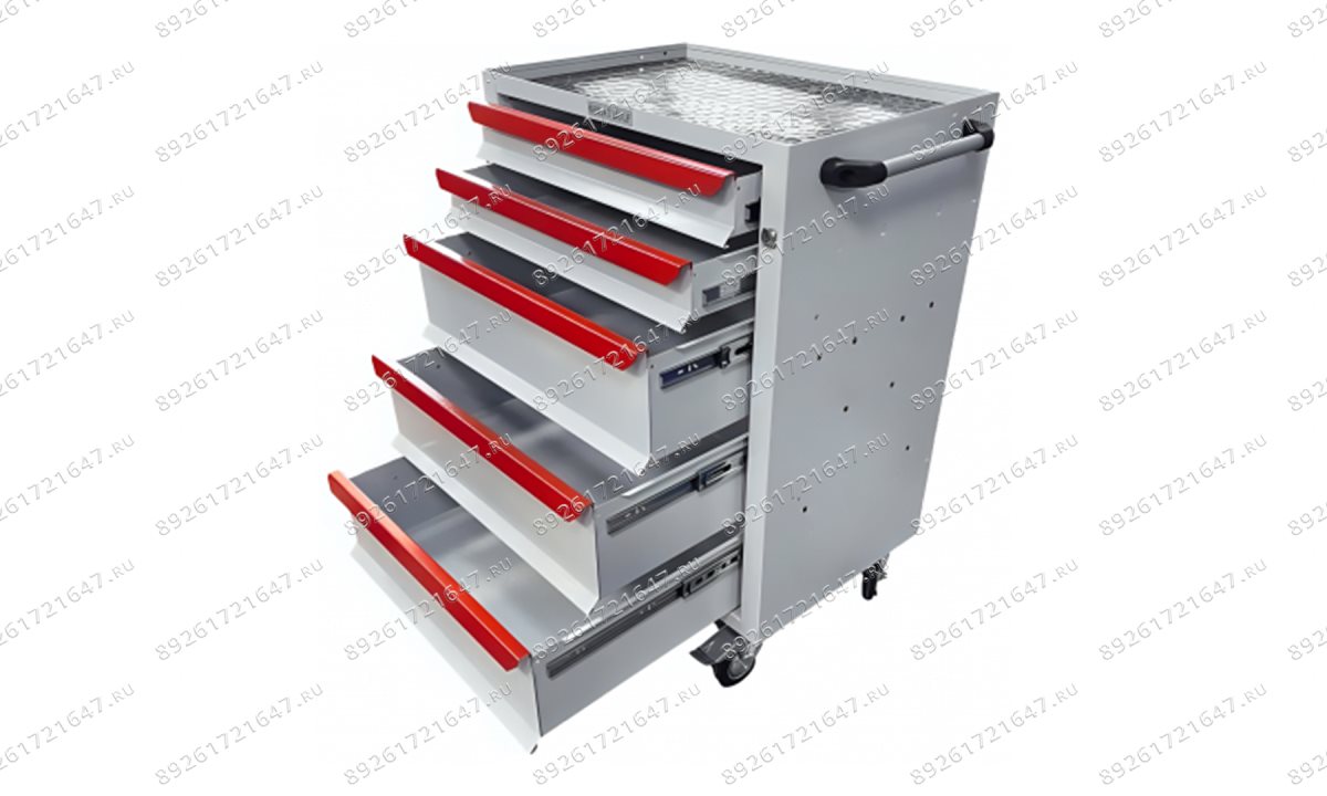  Инструментальная тележка GWT-K5W Great Wolf 5 ящиков, цз, колеса с тормозом, белая (0)