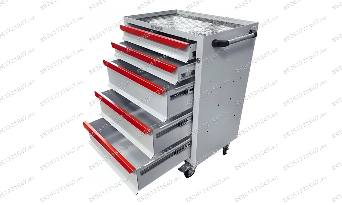  Инструментальная тележка GWT-K5W Great Wolf 5 ящиков, цз, колеса с тормозом, белая (1)