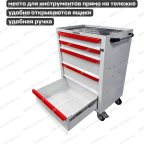  Инструментальная тележка GWT-K5W Great Wolf 5 ящиков, цз, колеса с тормозом, белая мни (5)