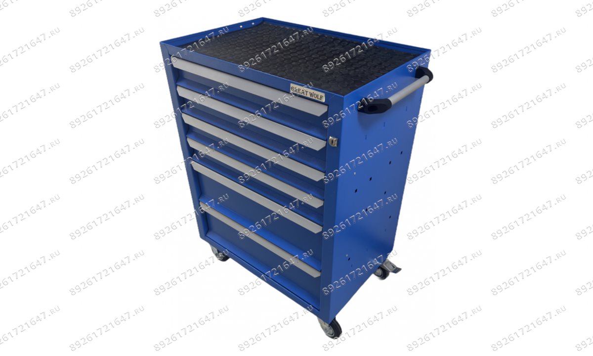  Инструментальная тележка GWT-K6B Great Wolf 6 ящиков, цз, колеса с тормозом, синяя (1)