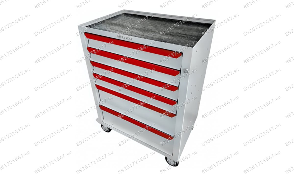  Инструментальная тележка GWT-K6W Great Wolf 6 ящиков, цз, колеса с тормозом, белая (0)