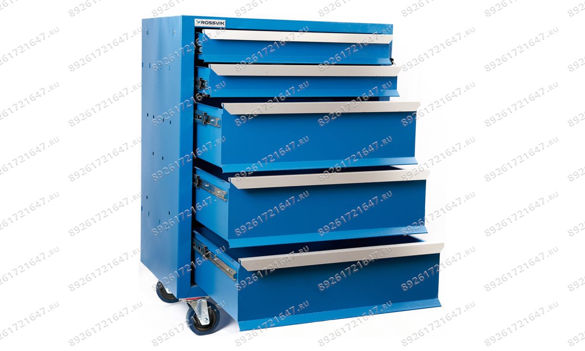  Тележка инструментальная Rossvik Т05-5015, 5 выдвижных ящиков, ц/замок,670х450х930h (1)