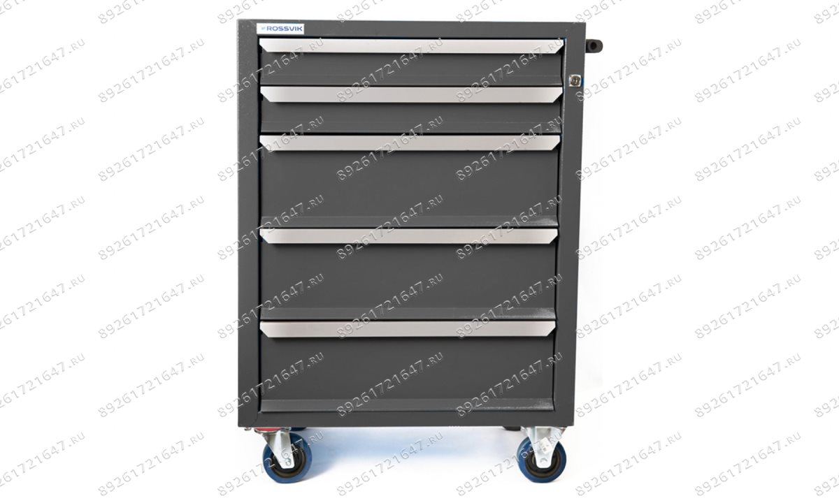  Тележка инструментальная Rossvik Т05-7016, 5 выдвижных ящиков, ц/замок,670х450х930 (0)