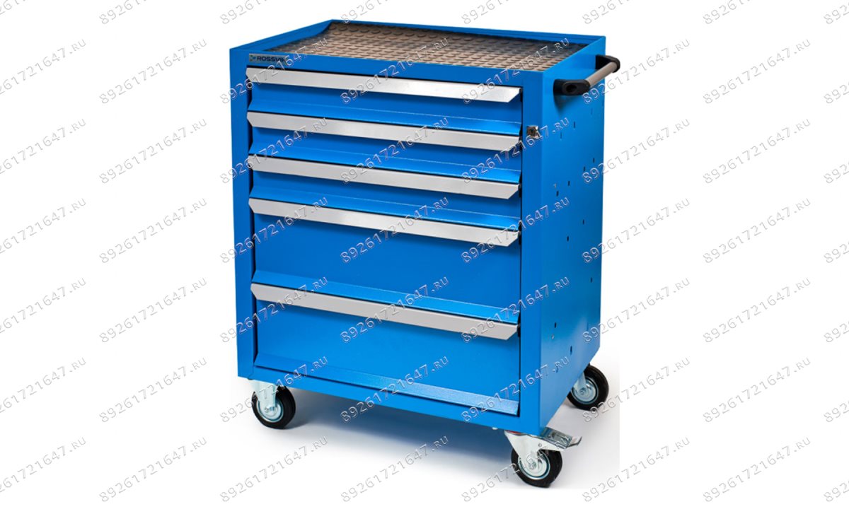  Тележка инструментальная Rossvik T05L-5015, 5 выдвижных ящиков, ц/замок, 670*450*835hмм (1)