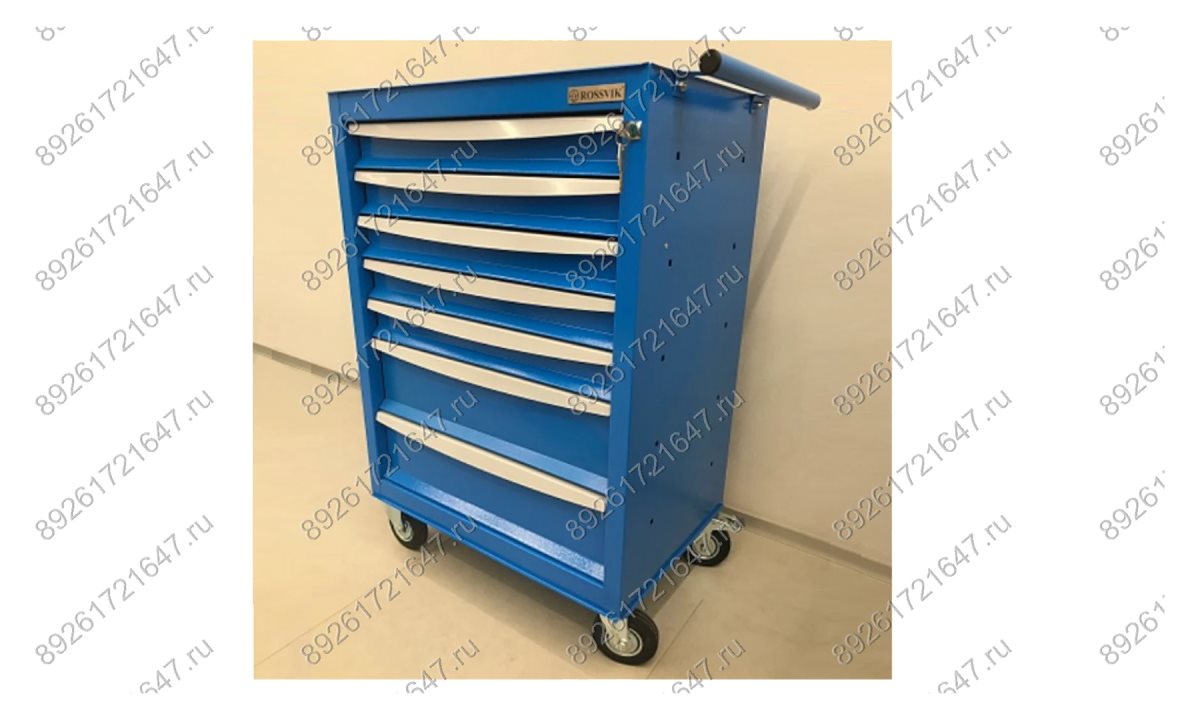  Тележка инструментальная Rossvik T07H-5015, 7 выдвижных ящиков, ц/замок, 670*450*1040hмм (0)