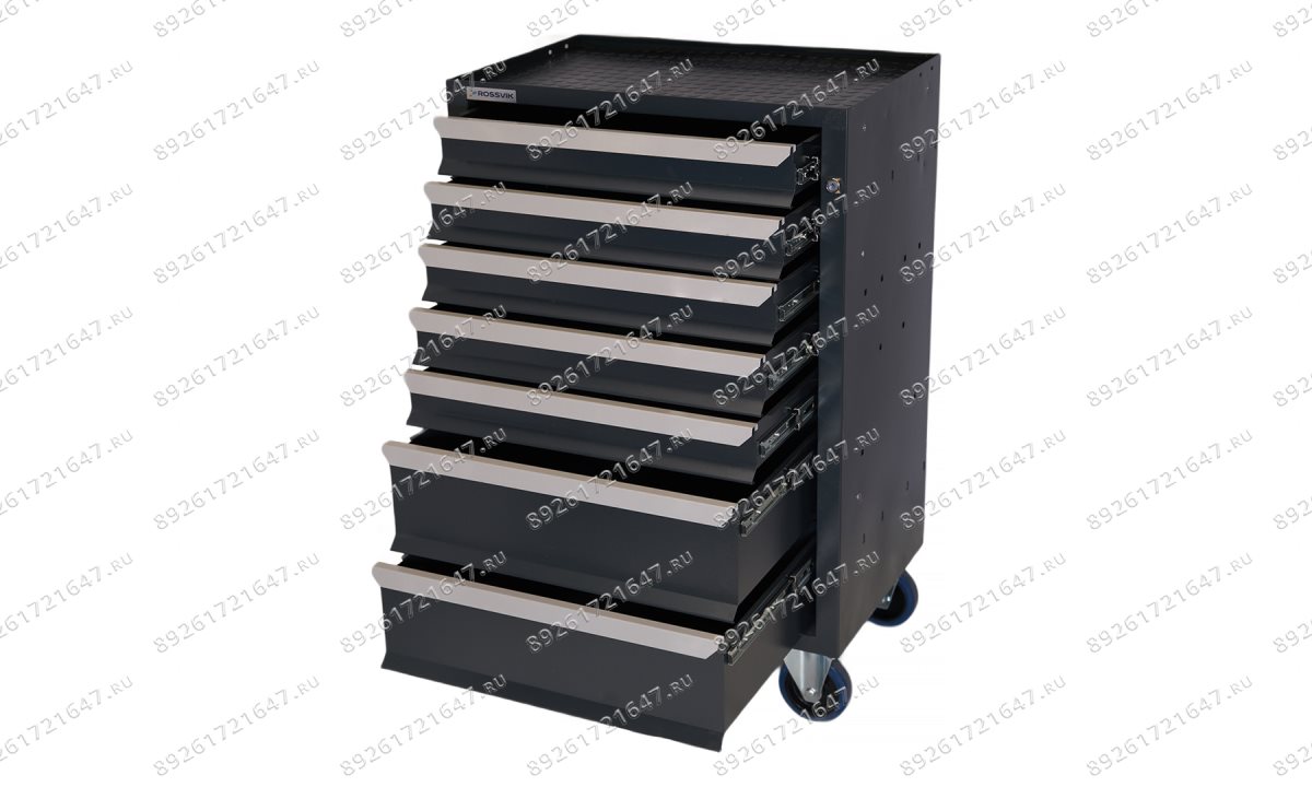 Тележка инструментальная Rossvik T07H-7016, 7 выдвижных ящиков, ц/замок, 670*450*1040hмм (1)