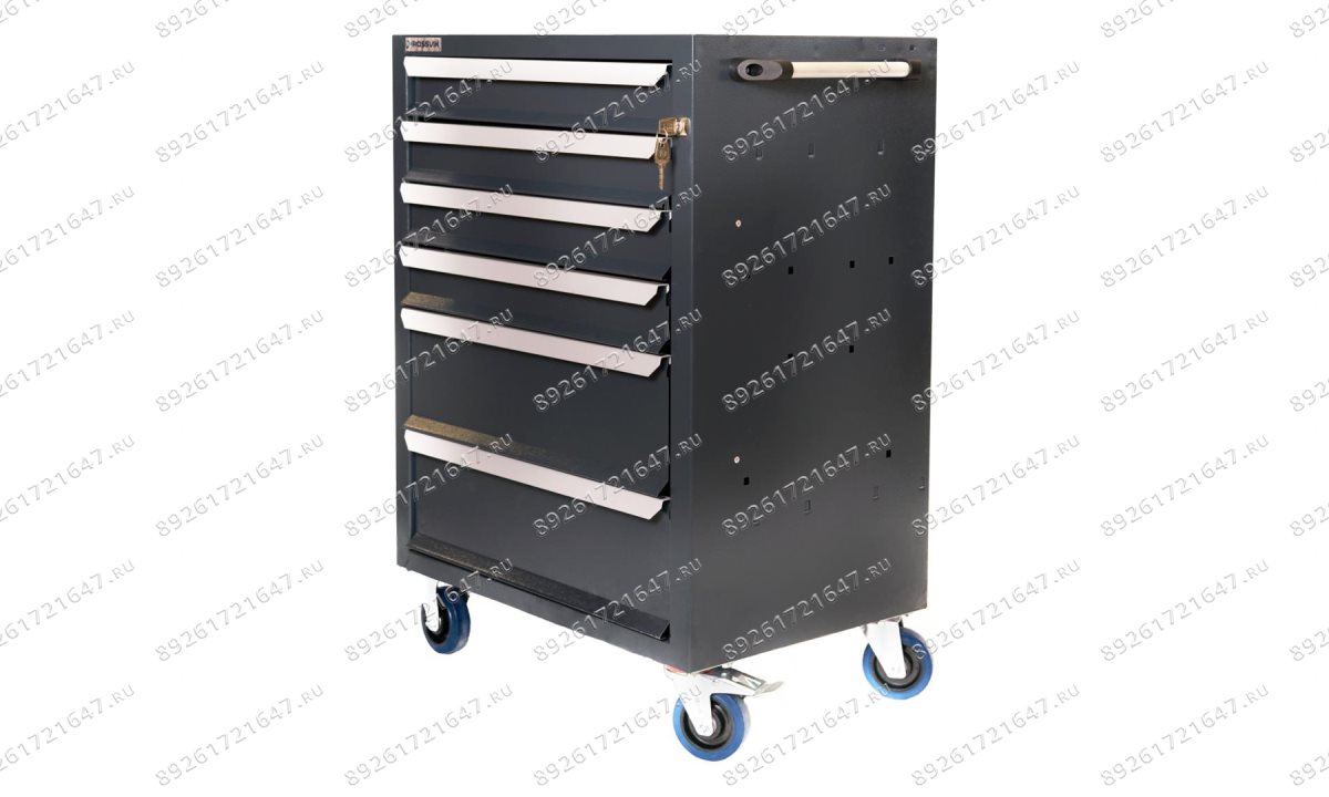  Тележка инструментальная Rossvik T06-7016, 6 выдвижных ящиков, ц/замок, 670*450*930hмм (1)