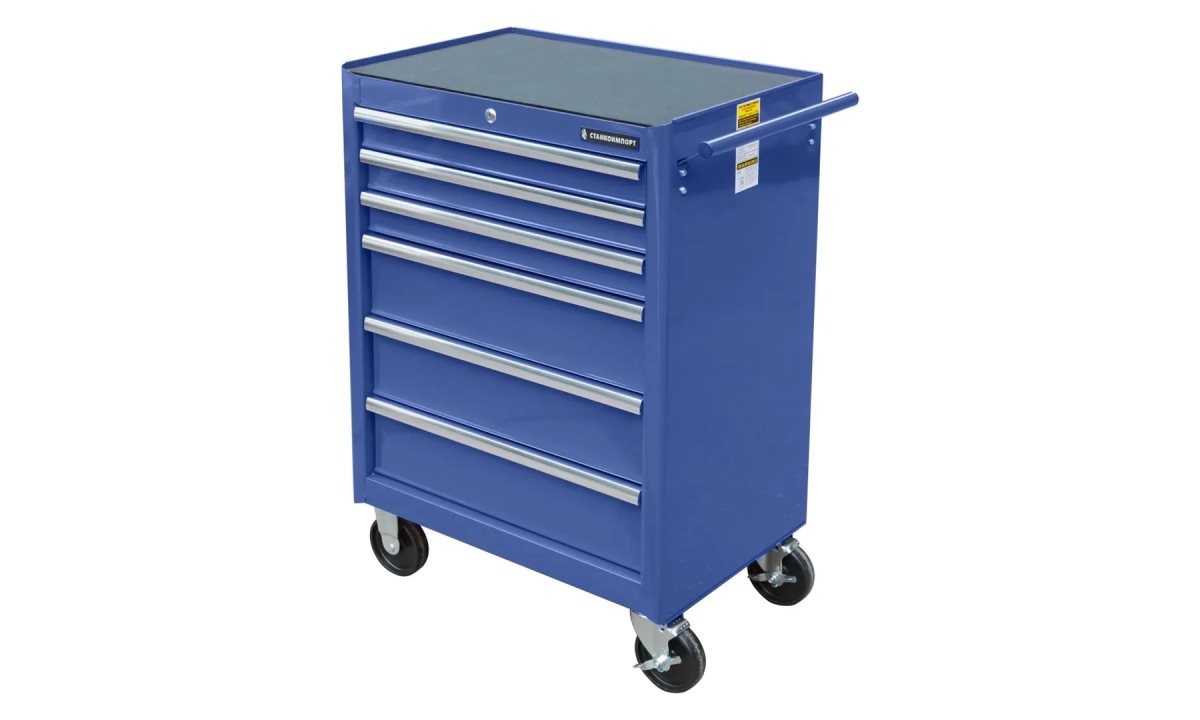  Тележка инструментальная для автосервиса с 6 ящиками, синего цвета (0)