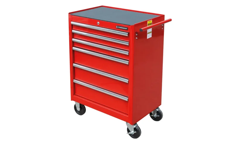 Тележка инструментальная с 6 ящиками, красного цвета фото