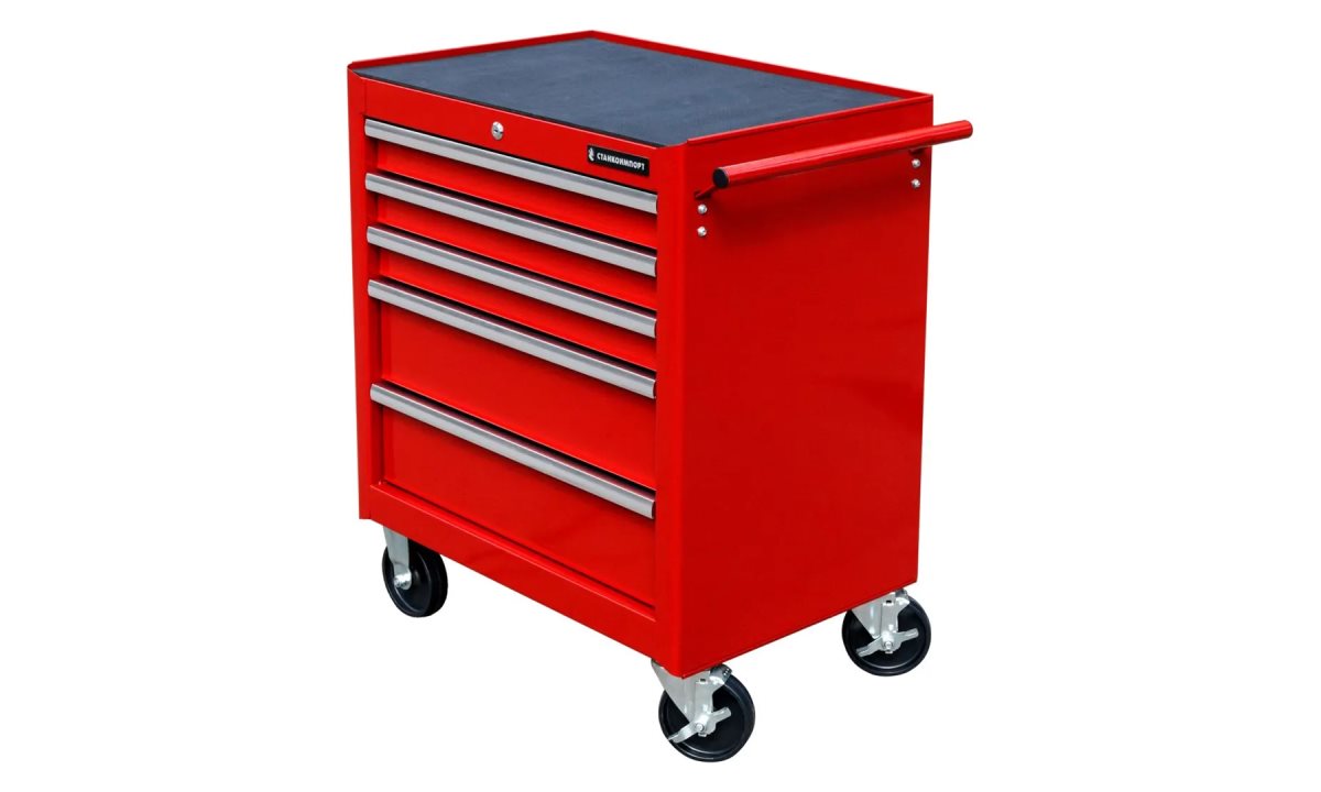  Тележка инструментальная с 5 ящиками, красного цвета (0)