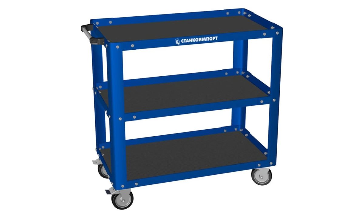  Тележка инструментальная открытая с 3 полками синего цвета RAL 5005 (0)