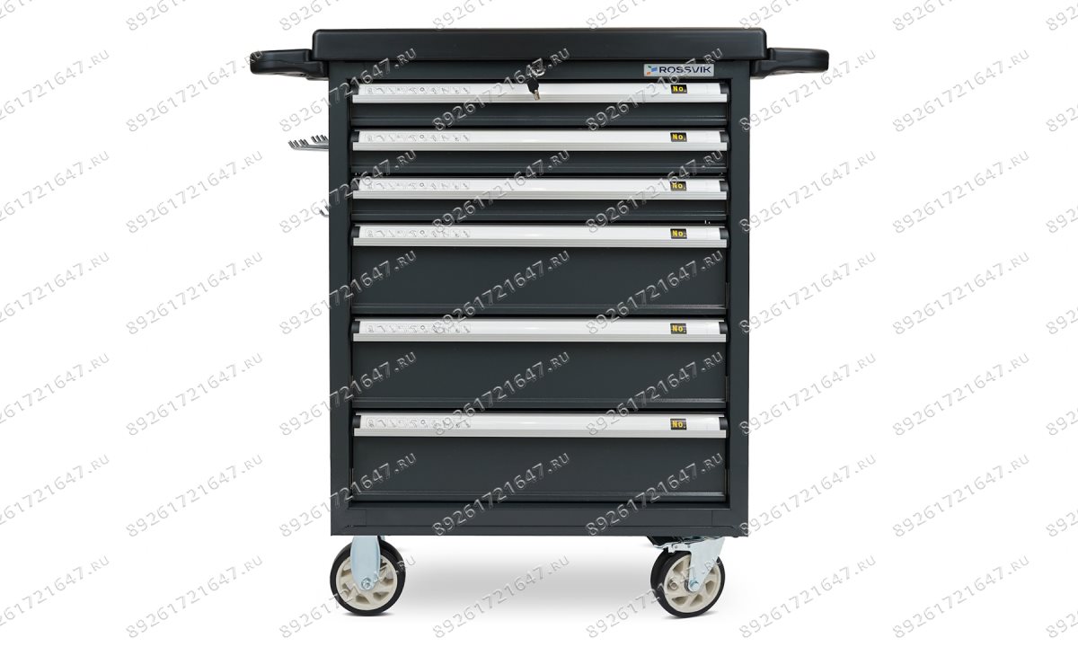  Тележка инструментальная ROSSVIK T006B, 940*500*1000 мм, 6 ящиков, серый (0)