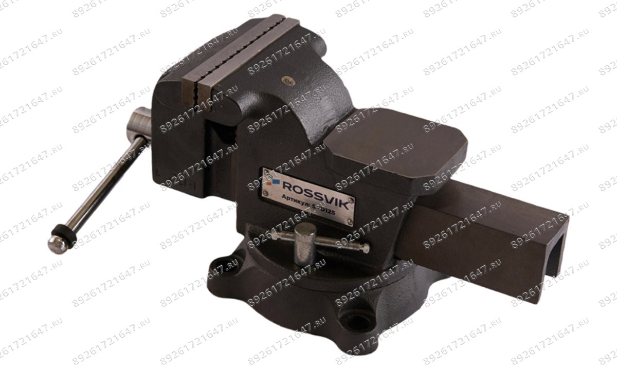  Тиски слесарные ROSSVIK SVD125, 125мм, поворотные, с наковальней (1)