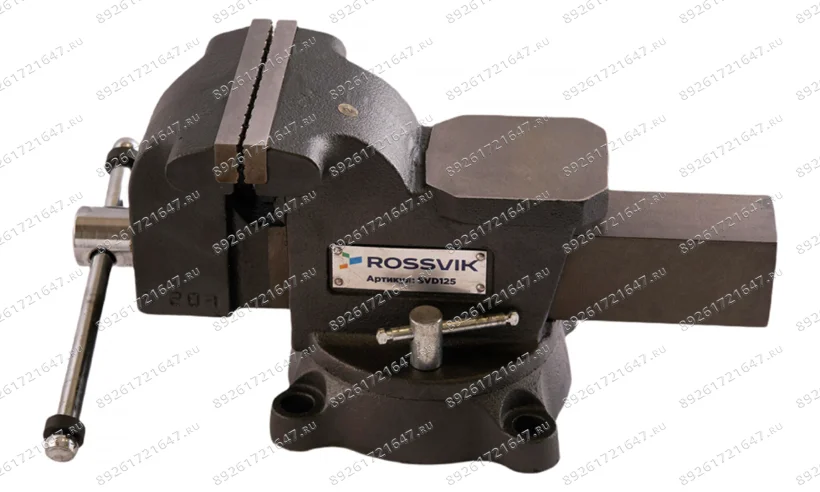 Тиски слесарные ROSSVIK SVD125, 125мм, поворотные, с наковальней фото
