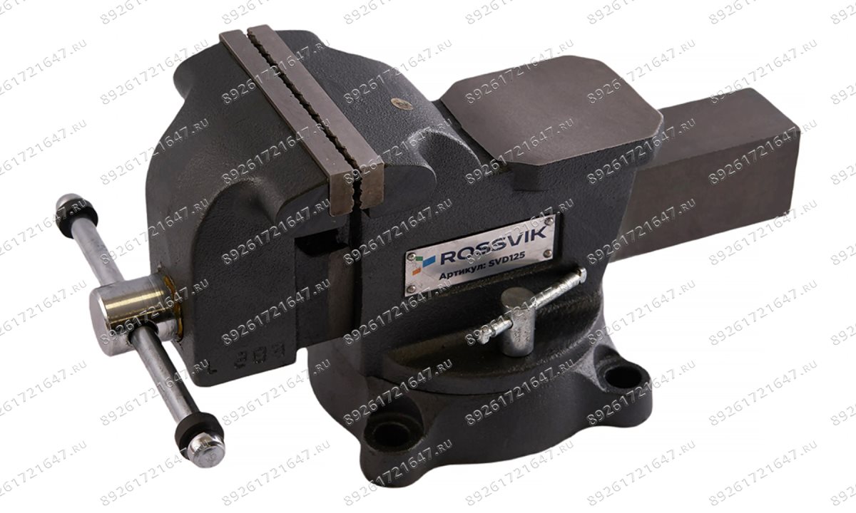  Тиски слесарные ROSSVIK SVD125, 125мм, поворотные, с наковальней (0)