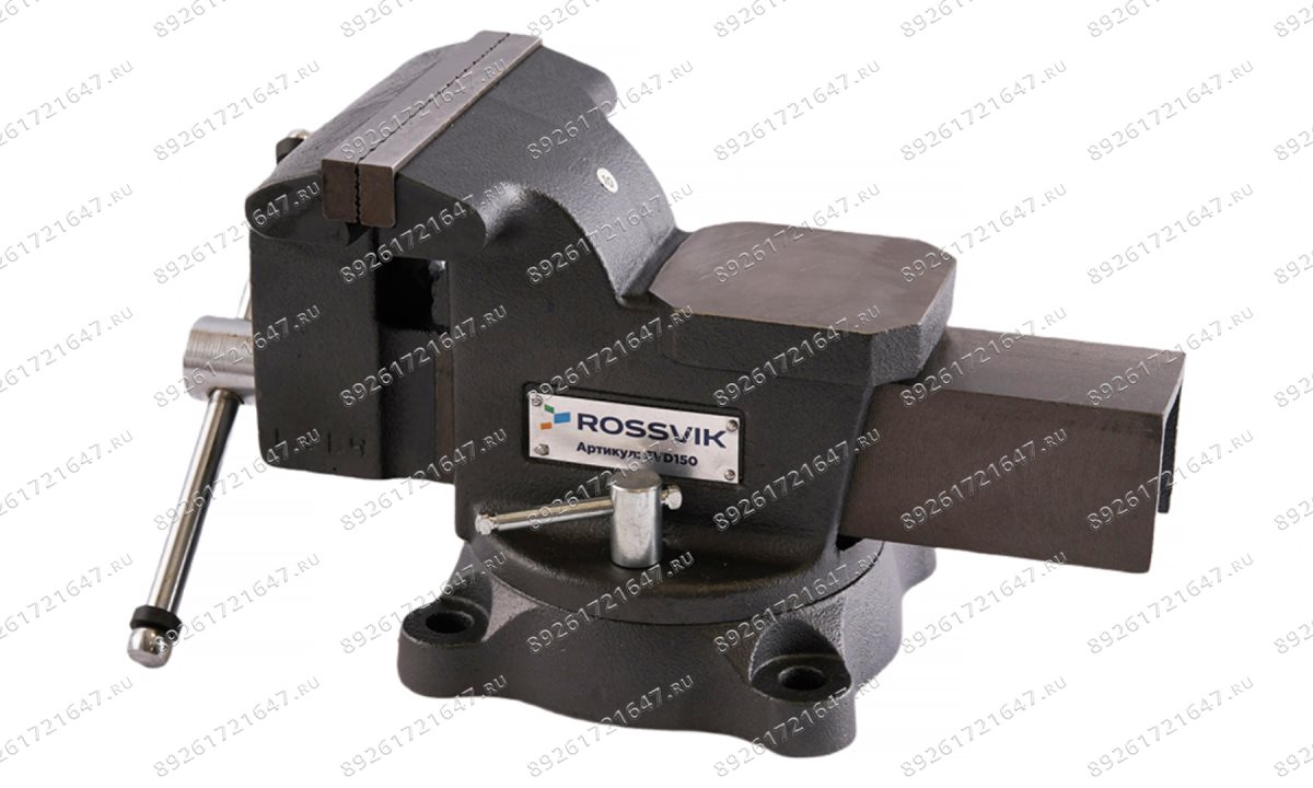 Тиски слесарные ROSSVIK SVD150, 150мм, поворотные, с наковальней (1)