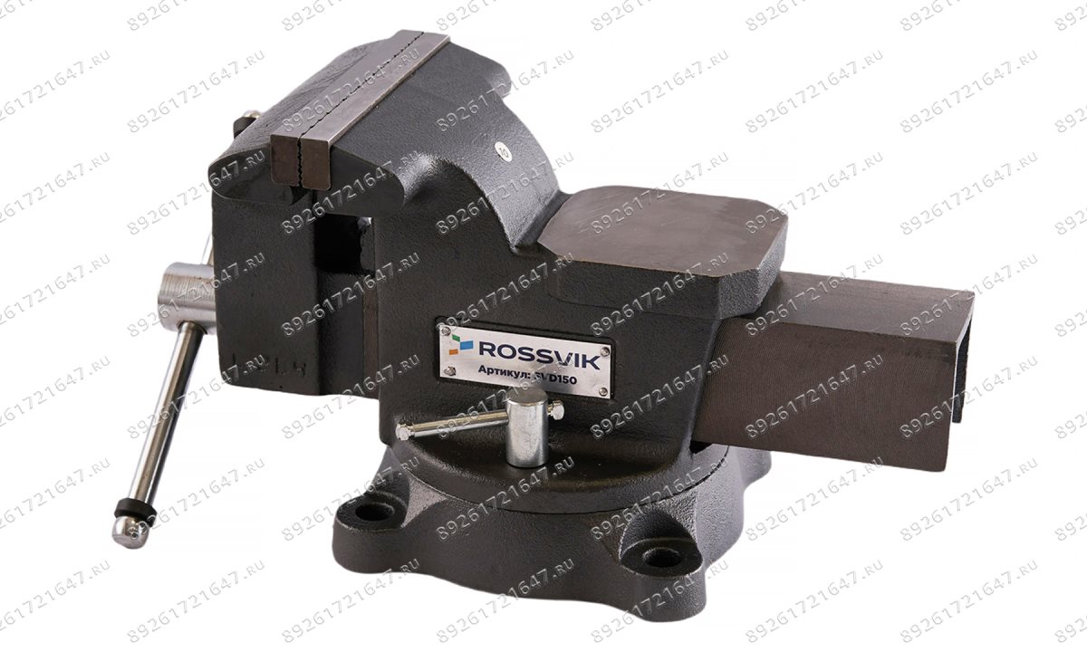  Тиски слесарные ROSSVIK SVD150, 150мм, поворотные, с наковальней (1)