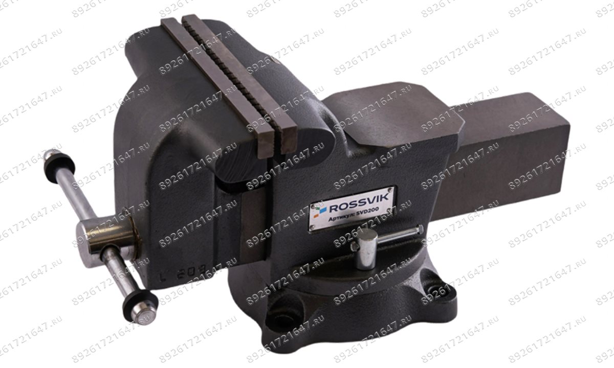  Тиски слесарные ROSSVIK SVD200, 200мм, поворотные, с наковальней (1)