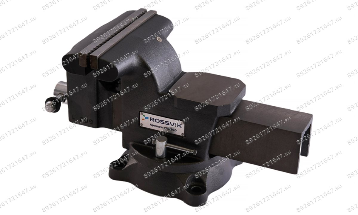  Тиски слесарные ROSSVIK SVD200, 200мм, поворотные, с наковальней (0)