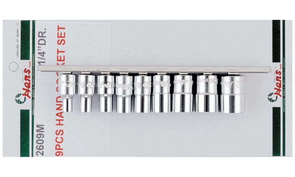  Набор 6-гранных торцевых головок на 1/4 Hans, 2609M (0)