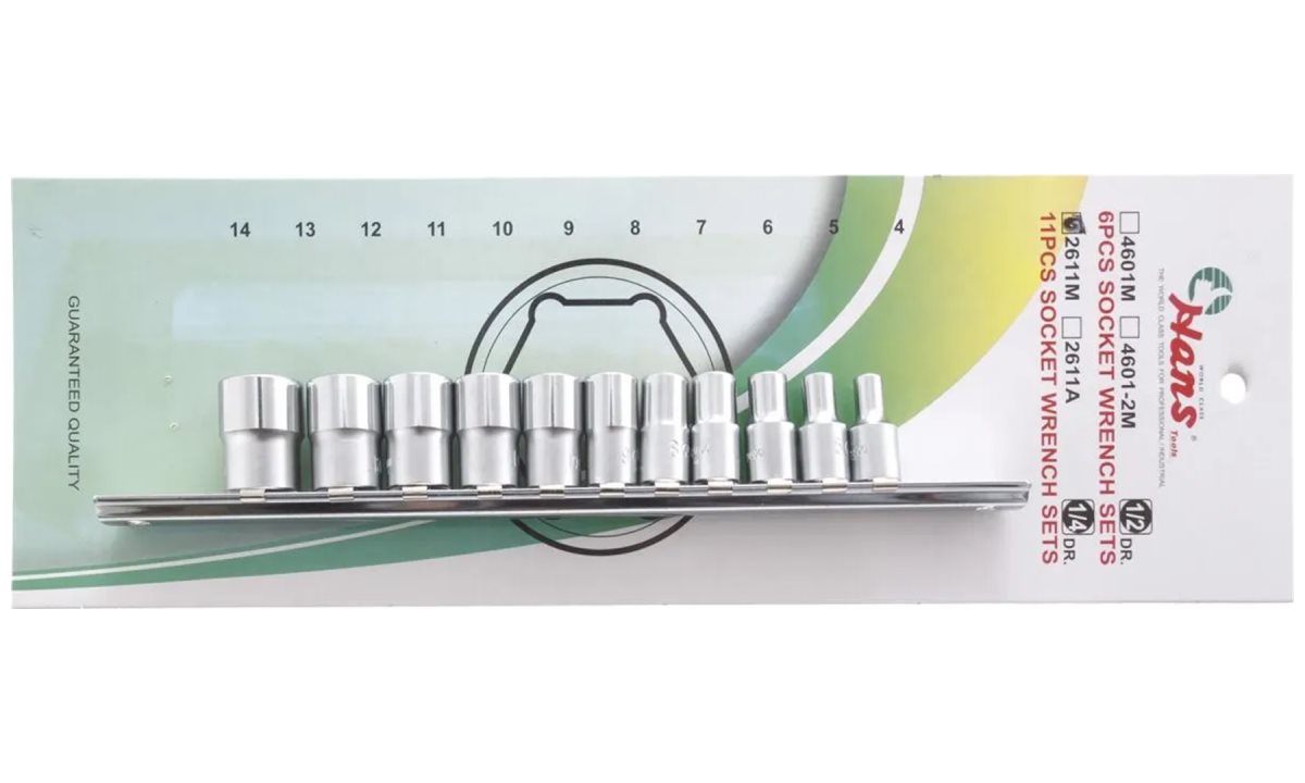  Набор 6-гранных торцевых головок на 1/4 Hans, 2611M (0)