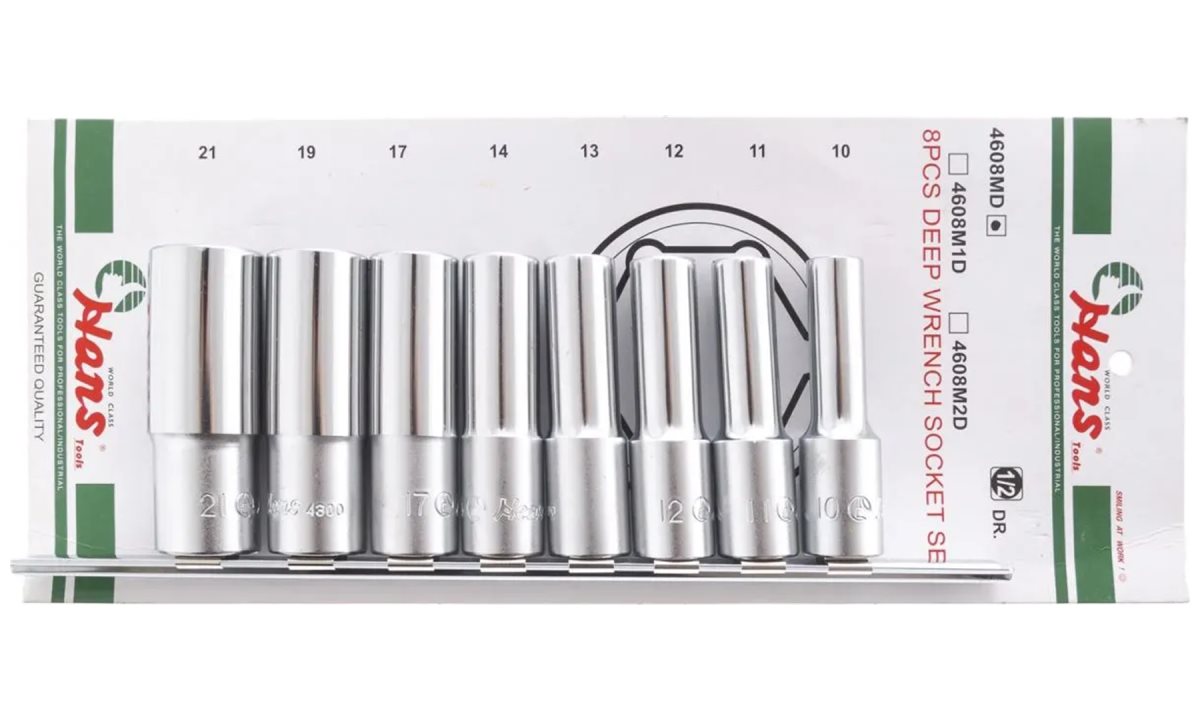  Набор 6-гранных длинных торцевых головок на 1/2 Hans, 4608MD (0)