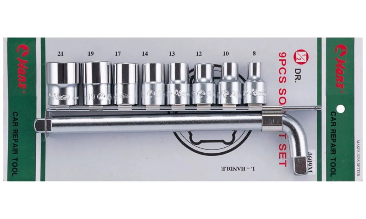  Набор 6-гранных торцевых головок с L-обр. воротком Hans, 4609M (0)