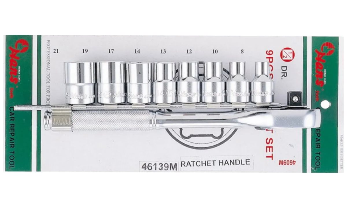  Набор 6-гранных торцевых головок с трещоткой на 1/2 Hans, 46139 (0)