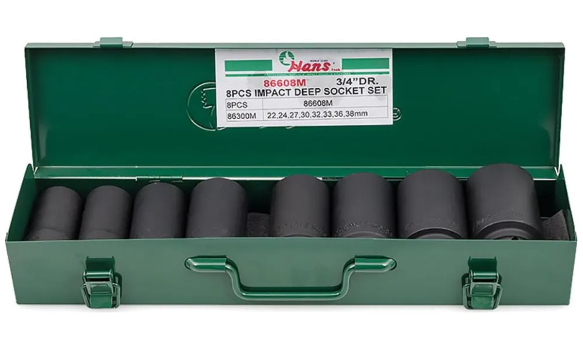  Набор длинных ударных торцевых головок 3/4 Hans, 86608M (0)