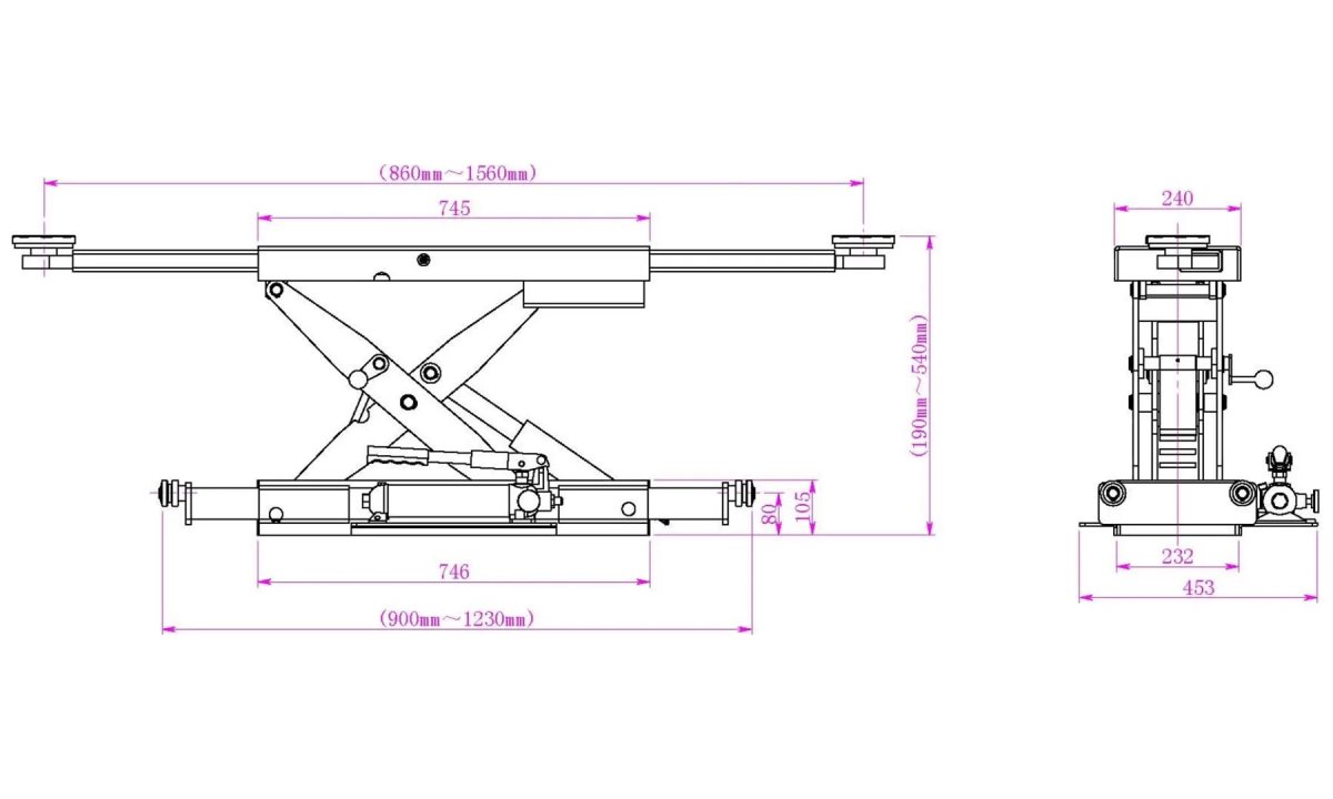  KraftWell KRWJ2N Траверса г/п 2000 кг. с ручным приводом (1)