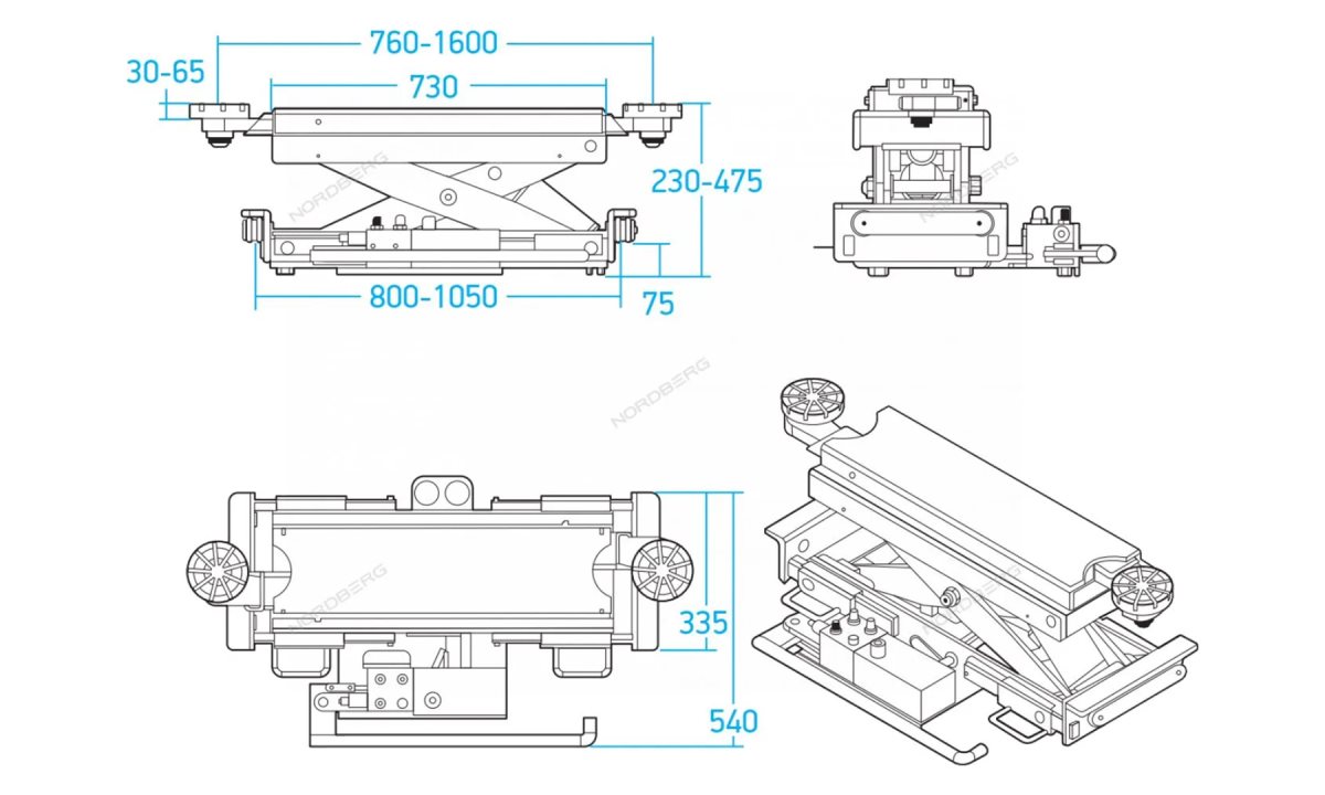  Траверса пневмогидравлическая, г/п 2 тонны NORDBERG N423A (1)