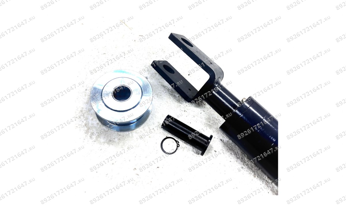  Гидроцилиндр в сборе с осью и шкивом на подъёмник Т4 (2  входа) L=1230 (1)