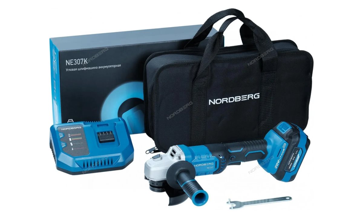 УШМ аккумуляторная, диам. диска 125 мм, 20В, с акк. и зар. уст-вом NE307K (0)