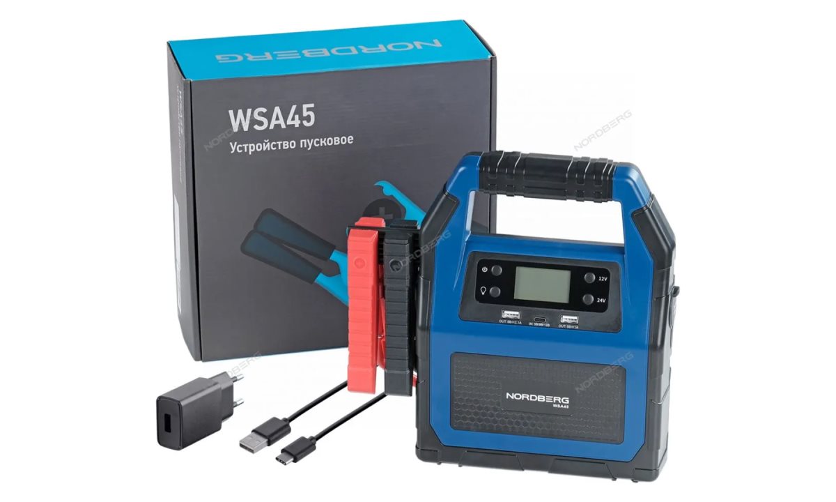  Устройство пусковое портативное 5/12/24V, емкость 45 Aч NORDBERG WSA45 NORDBERG WSA45 (0)