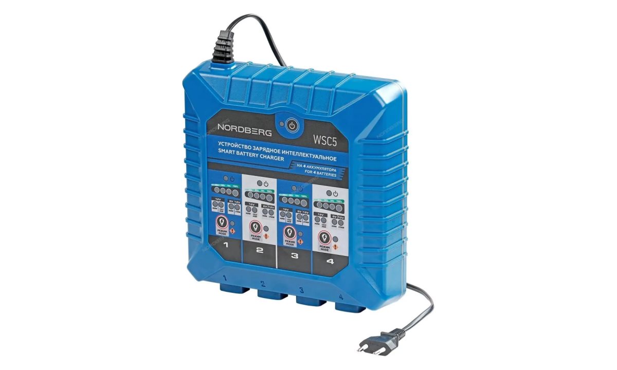  Устройство зарядное интеллектуальное 6/12V, на 4 аккумулятора NORDBERG WSC5 (1)