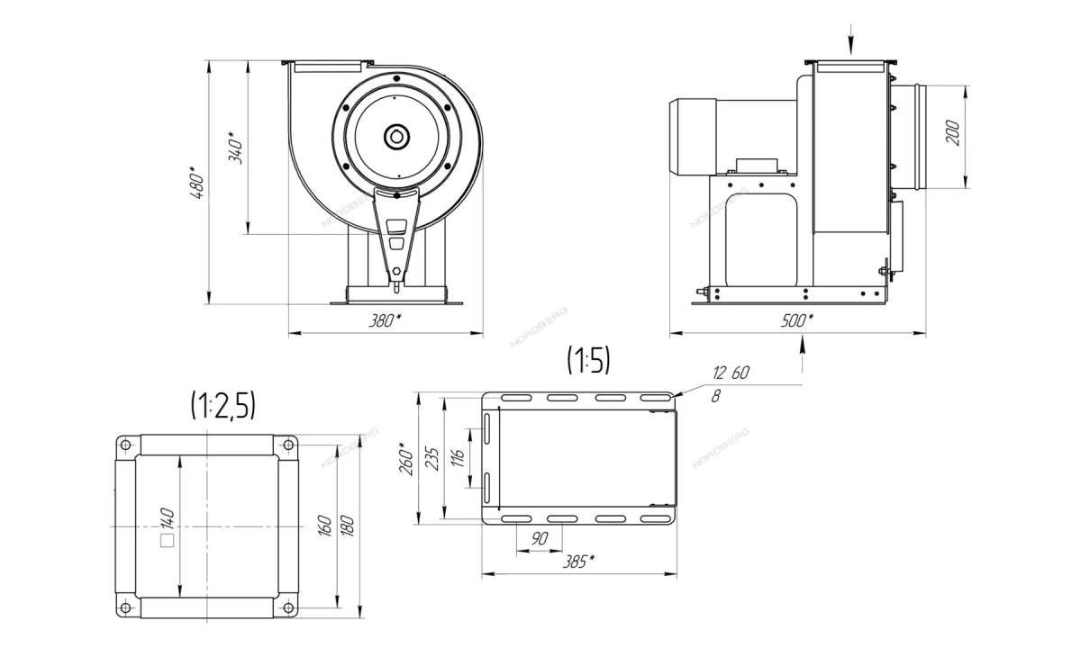  Вентилятор для удаления выхлопных газов Nordberg B3 (1)
