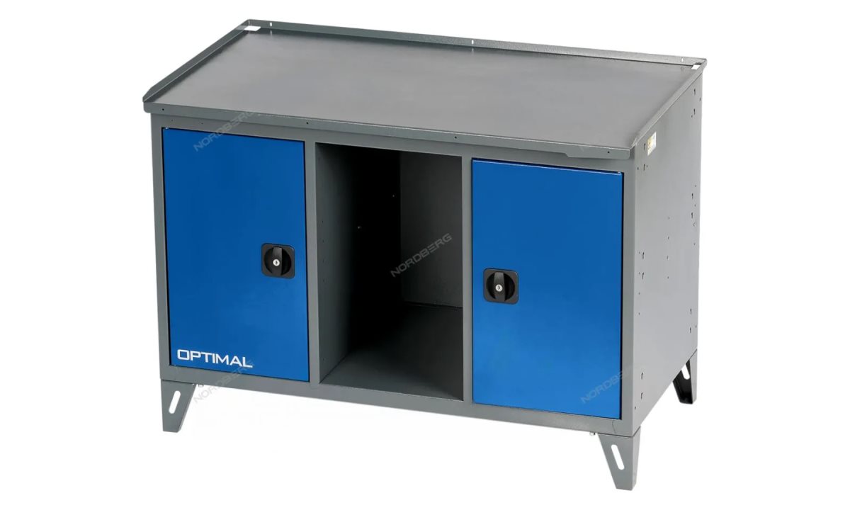  Верстак слесарный 3-х тумбовый, 2 створки NW302 (0)